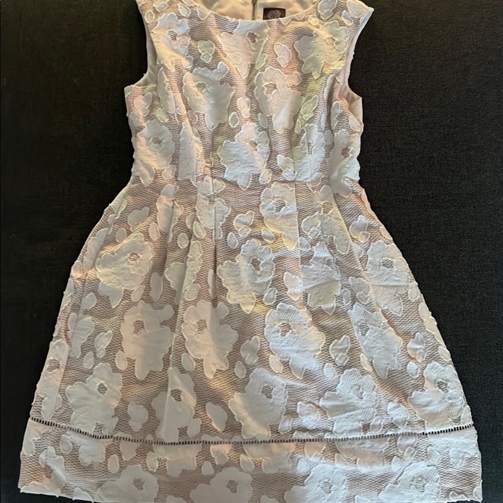 Vince camuto size 10 white nude dress special occasion wedding rehearsal
